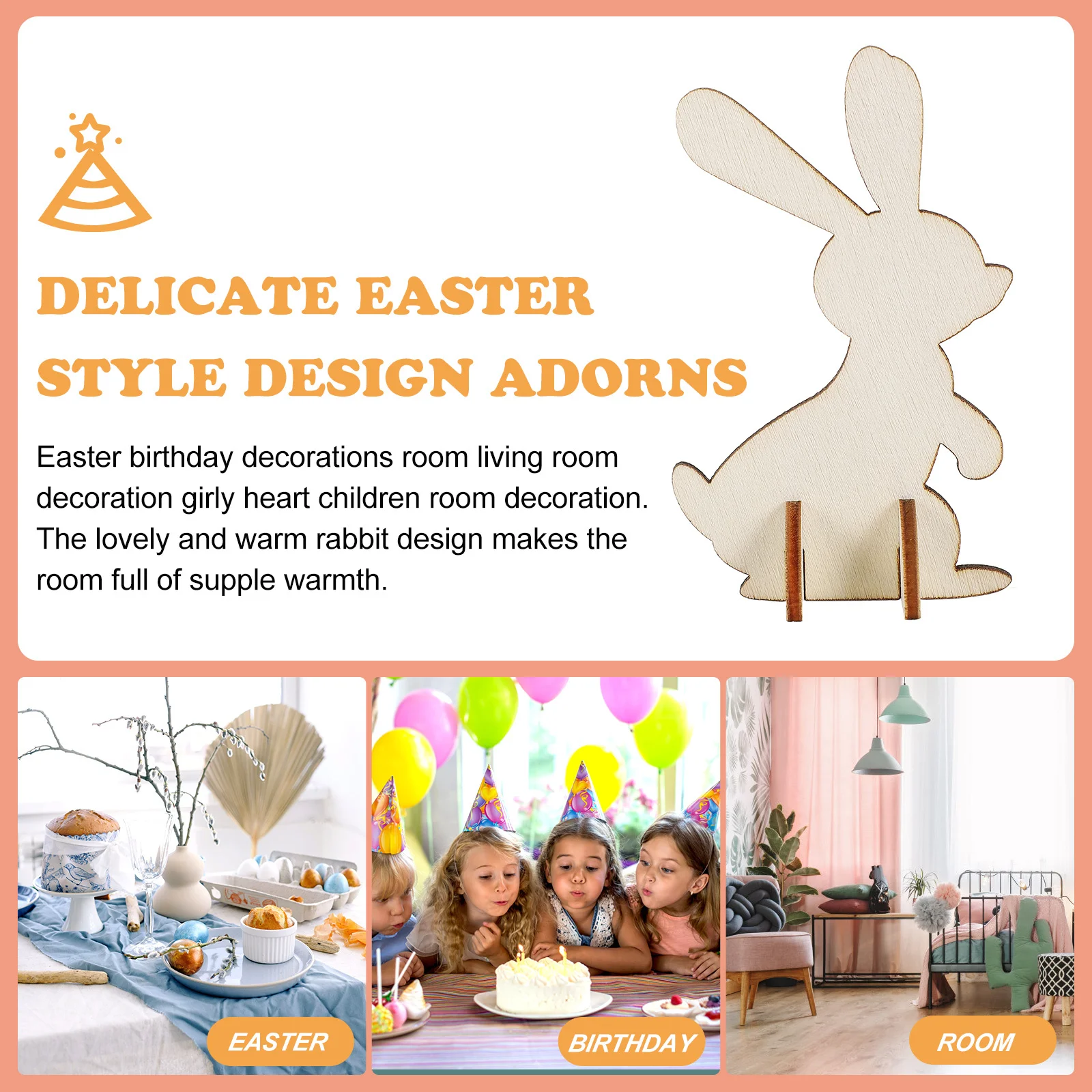 20 pezzi di decorazioni in legno ornamenti di coniglietti fai da te forniture artigianali fatte a mano per bambini decorazioni per feste di Pasqua accessori fai da te di Pasqua