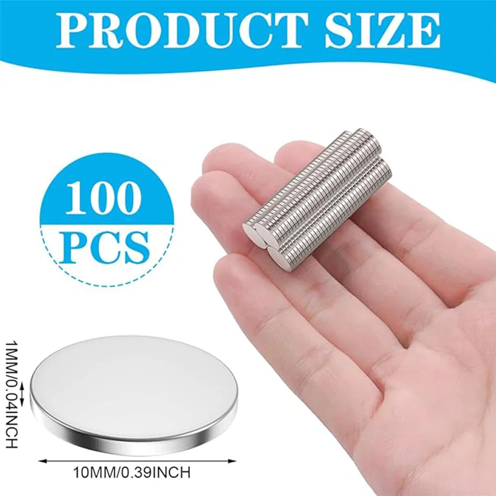 Refrigerator Magnets 10x1mm Tiny Round Disc Small Whiteboard Magnets for Crafts, DIY, Office, Dry Erase Board