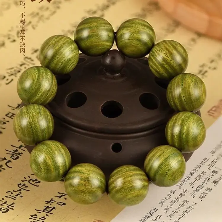 

20mm Sandalwood Bracelet Vintage Natural Sink Water Sandalwood Prayer Beads 108 Mala Bracelet Buddhist Prayer Meditation Beads