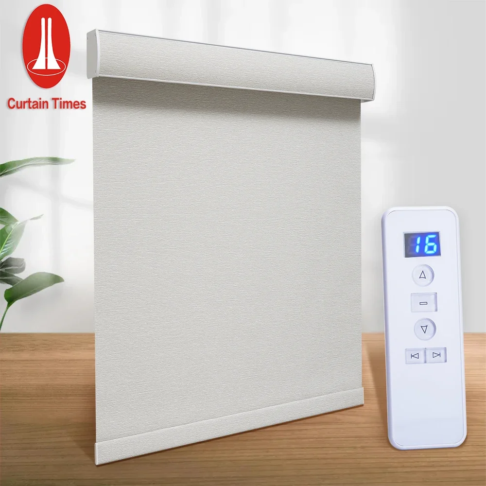 top rank remote control smart sheer roller shades APP controlled automatic   blinds 100% polyester window
