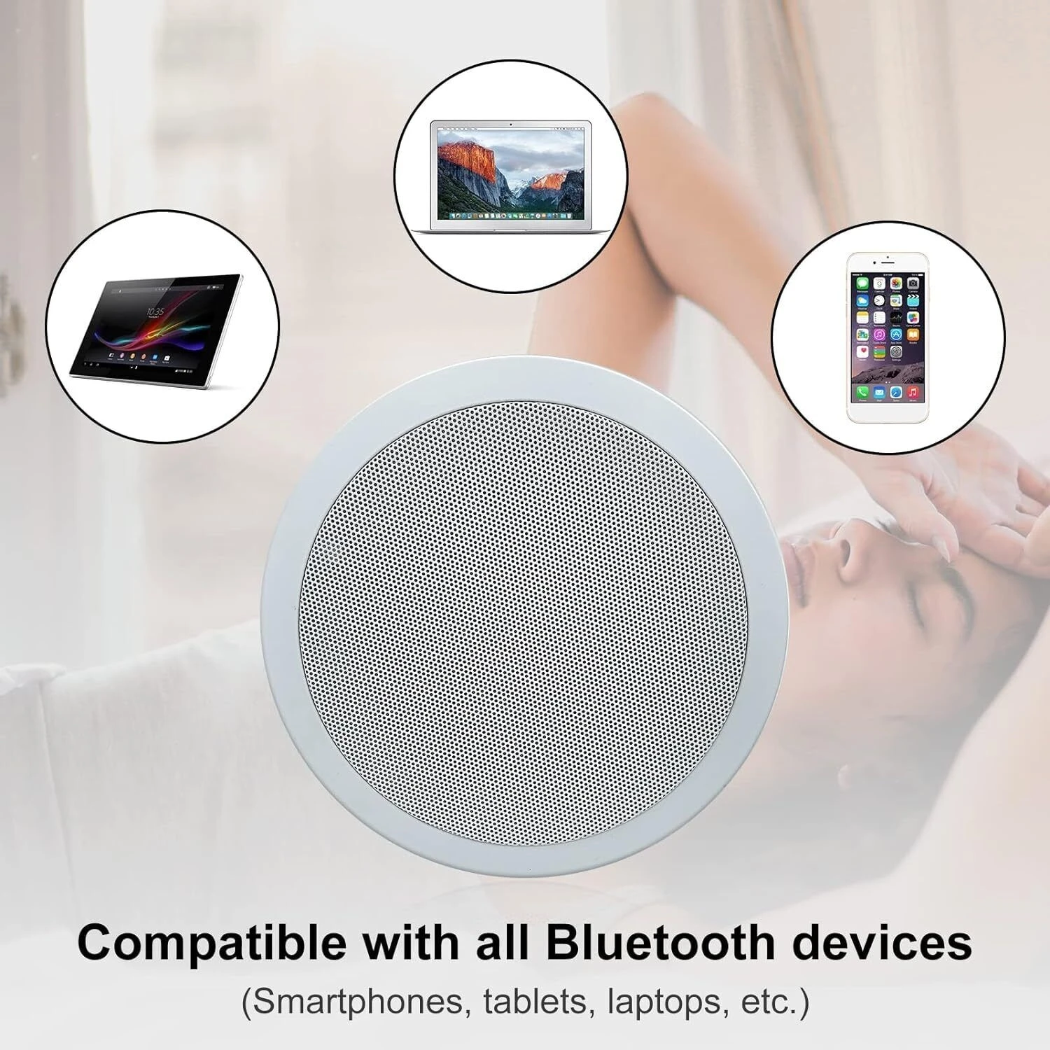 6.5 Polegada 320W Home Audio Bluetooth Alto-falantes de teto 2 vias montagem embutida em alto-falantes de parede para sala de estar interna banheiro cozinha