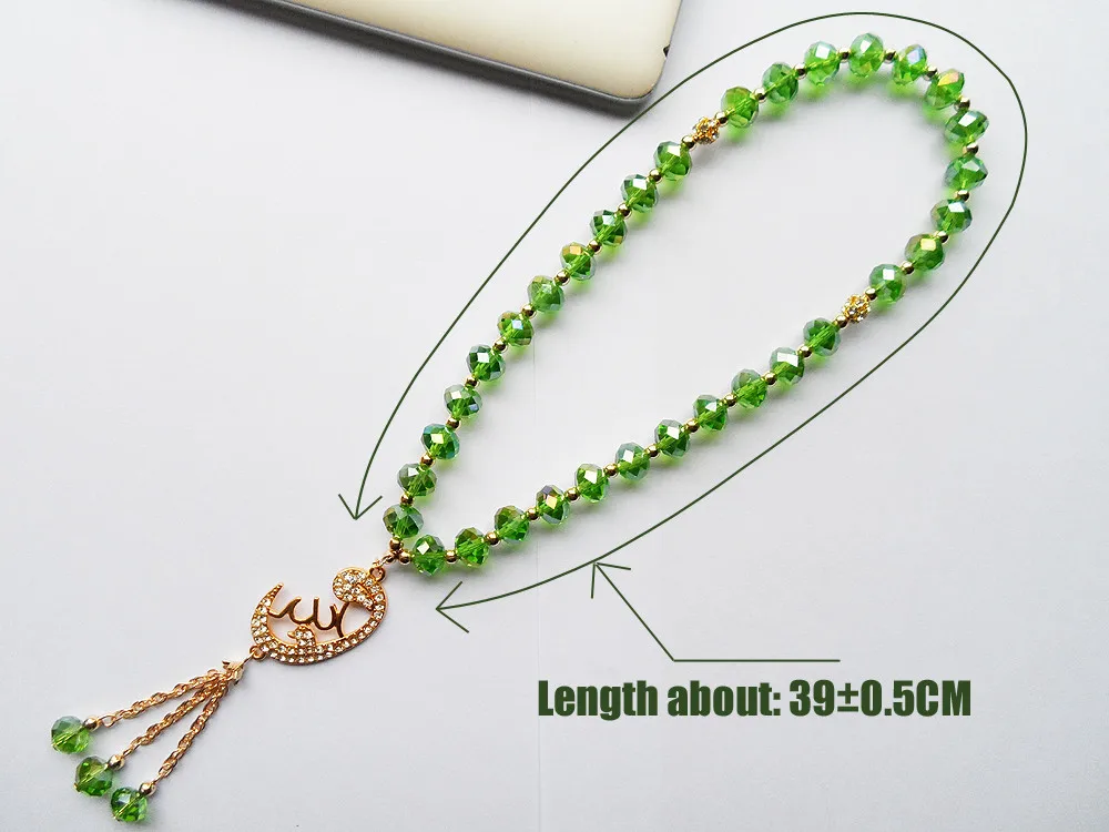 2 rupee item Demon Slayer Muslim Allah Bracelets Pendant Pulseras Colgantes Green Crystal Bracelets дешеві товари по 2 грн