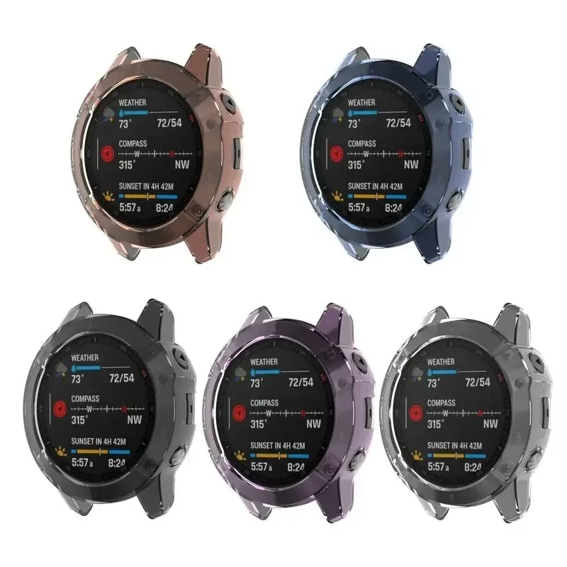 สําหรับ Garmin Fenix 7 7S 7X Pro พลังงานแสงอาทิตย์ 6 6S 6X Pro TPU โปร่งใส Protector สมาร์ทสายนาฬิกาซิลิโคนฝาครอบกันชน