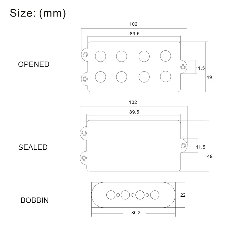 2pcs Electric Guitar Humbucker Pickup Cover 4/5/6 String MB Bass Guitarra Pickup Cover Case Plastic Electric Violao Accessory