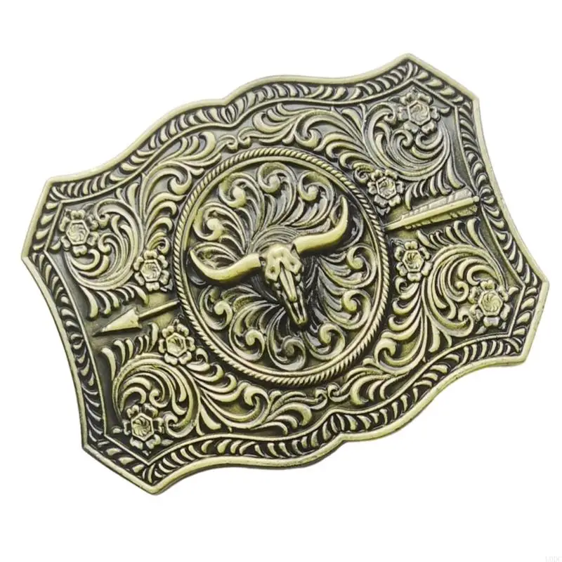 Gesper Sabuk Logam Kuda Retro Hipster Gesper Barat untuk Jeans Trendi Etnis Pengganti Aksesori DIY Y166