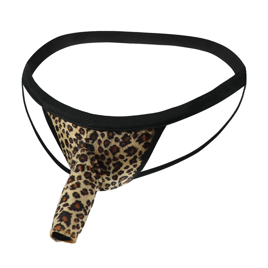 Men's Sexy Panties Plush Condom Open Jockstrap for Men Male Thong Fashion T-Pants U Convex Pouch Underwear