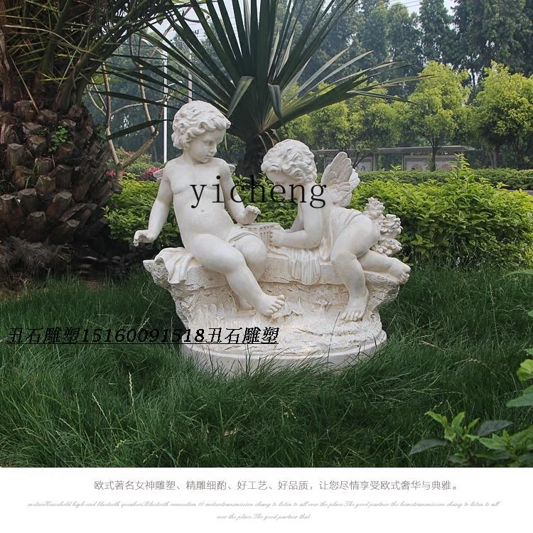 DSA Cupid Large Angel Sculpture Garden Park Community Angel Ornament Garden Landscape Decoration home decor