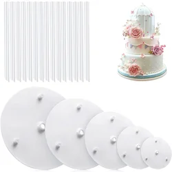 15 pieces clear cake stacking dowels with 5 Cake Separator Plates for 4 6 8 1012 Inch Cakes  for Wedding Cake Construction