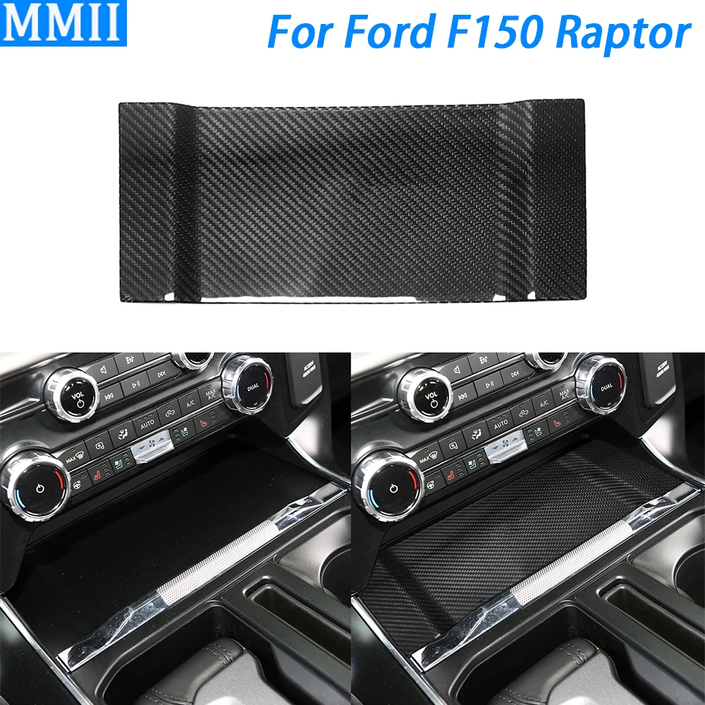 For Ford F150 Raptor 2021-2024 Real Dry Carbon Fiber Gear Shift Wireless Charging Cover Car Interior Retrofitting Accessories