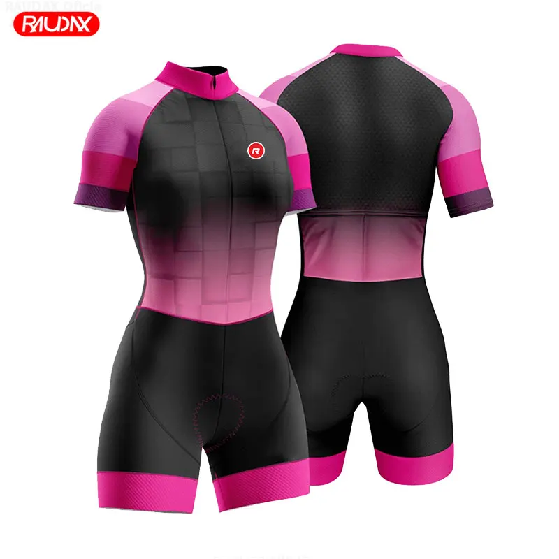 

Женский Профессиональный триатлоновый велосипедный комбинезон с коротким рукавом, комплекты велосипедных Джерси, дышащая велосипедная одежда, триатлоновый костюм
