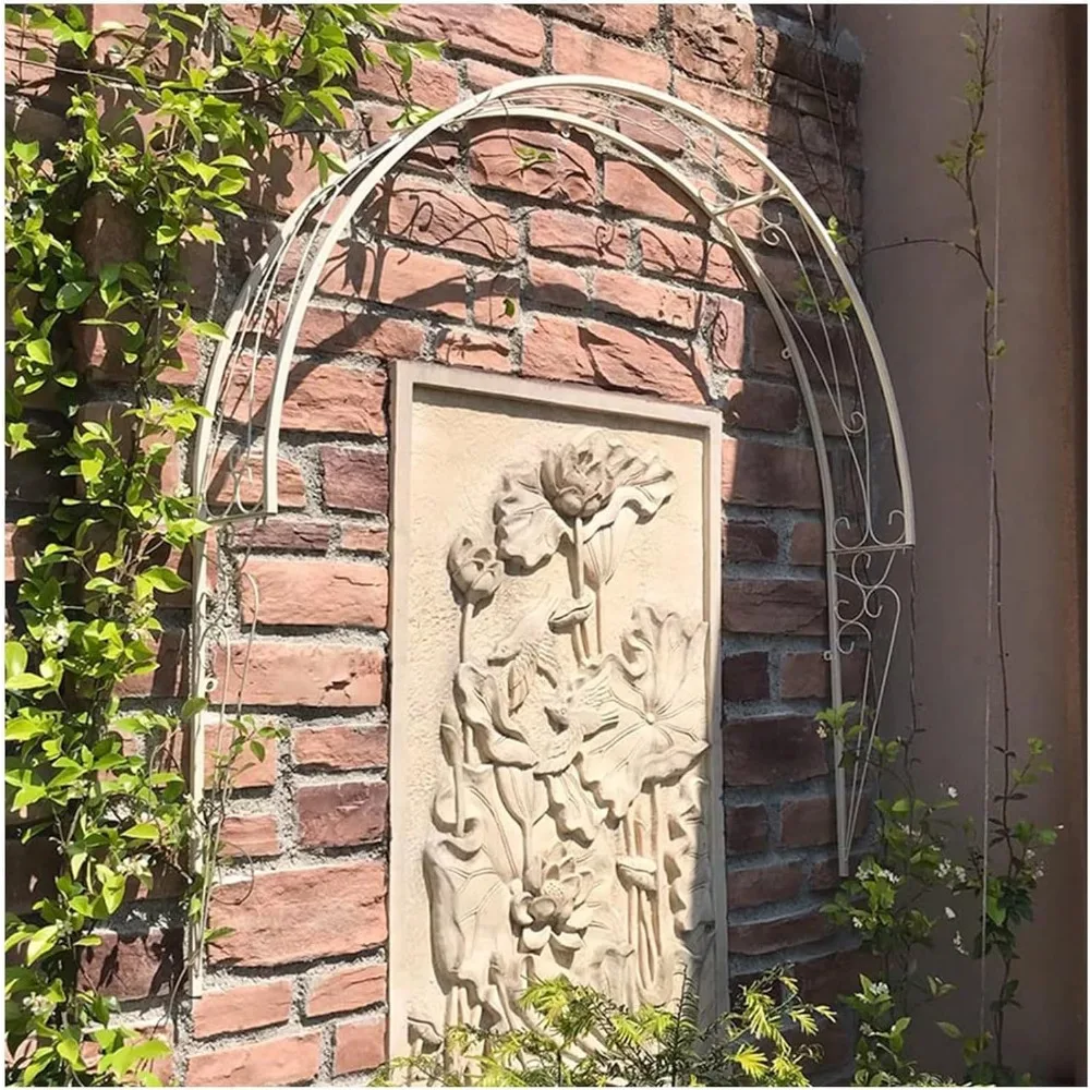 

Garden Arch Trellis for Climbing Plants Rose Vines Wall Mounted Semi-Circular Rose Arch Metal Garden Arbour Pergola Archway