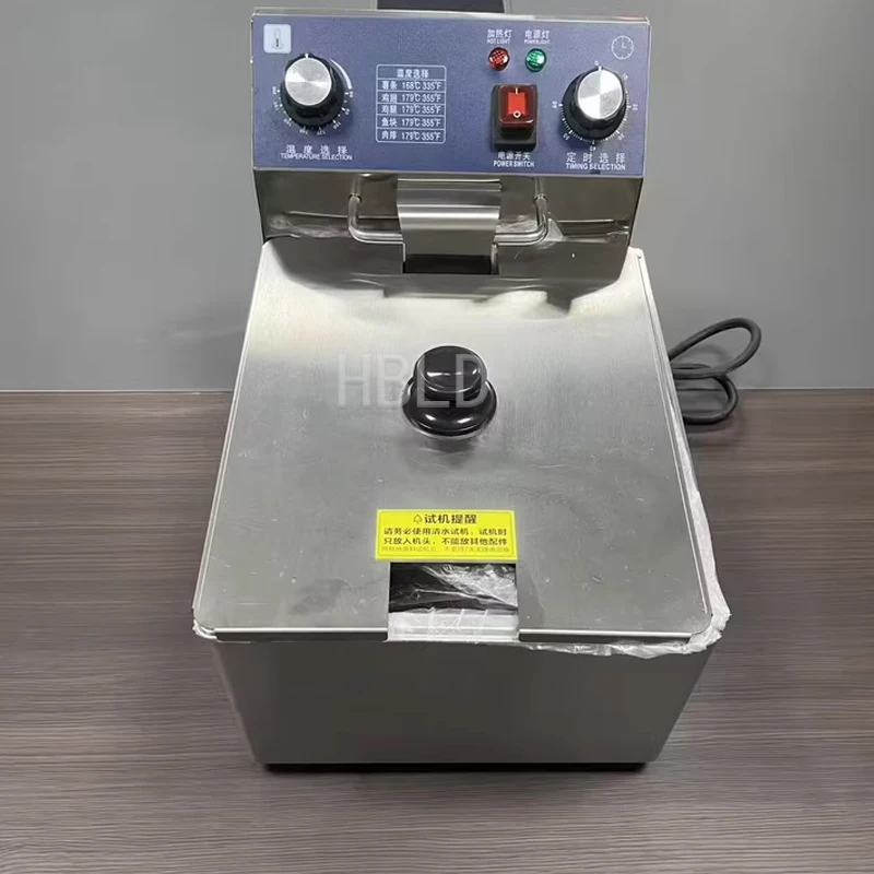 Large Capacity Commercial Electric Stall Fryer Double Cylinder French Fries Machine for Restaurant Kitchen
