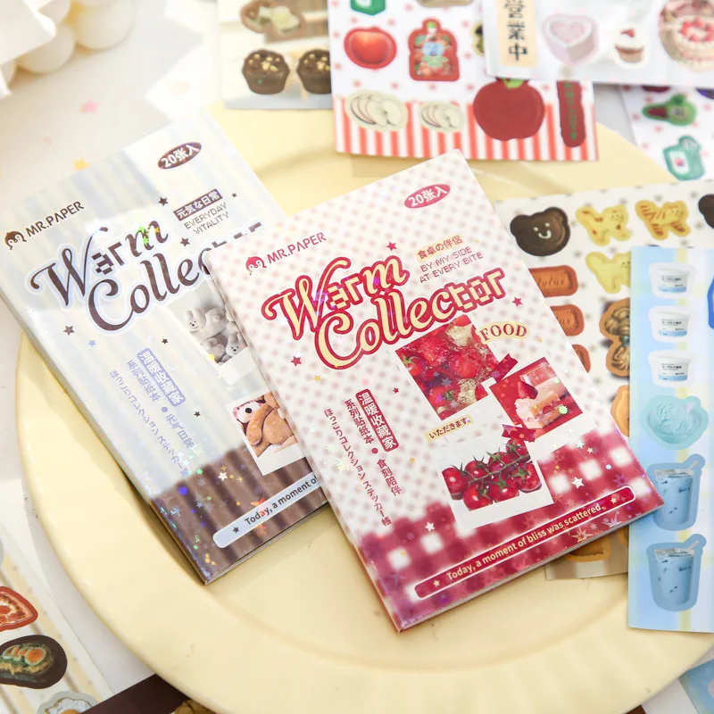 Double Texture Laminated Full Die-Cut Sticker Album with Backing Adhesive Warm Collector Series Korean Style Illustration