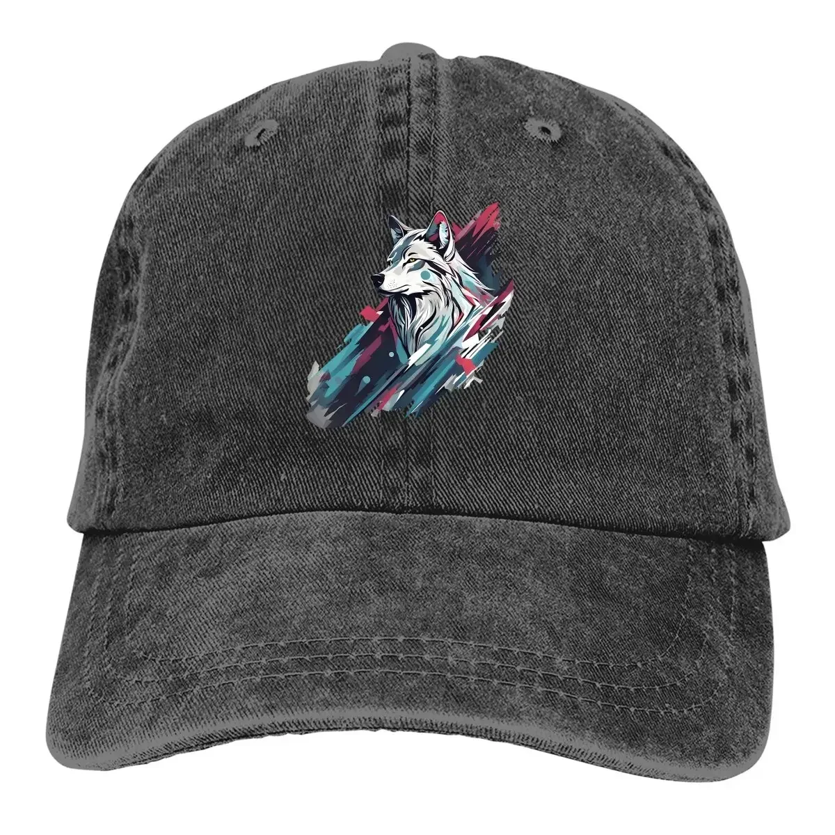 Washed Men's Baseball Cap Pastel Majesty Trucker Snapback Caps Dad Hat Wild  Wolf GuIfHats