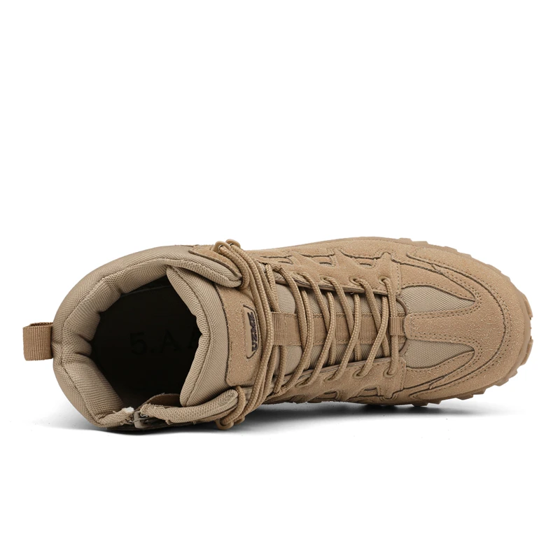 新しい男性の戦術的なブーツ快適な軍用ブーツハイキングシューズ屋外ミッドトップレースアップ耐久性のある作業滑り止めカジュアルスポーツシューズ