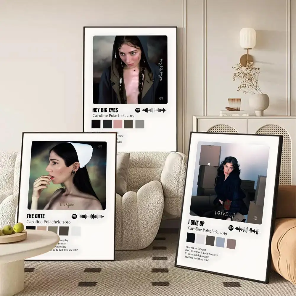 المغني C-caroline Polachek اللوحة الخط الجمالي القطن قماش جدار الفن لغرفة القهوة بار مقهى ديكورات منزلية #3