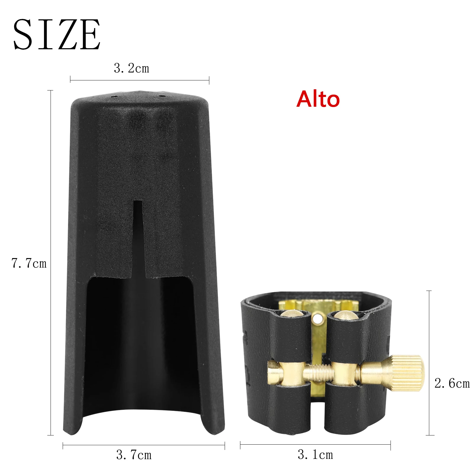 Sax Mundstück Ligatur Und Kappe Klarinette Mundstück Leder Verschluss Clip Ligaturen Für Alto Sopran Tenor Saxophon Teile – Detail 2