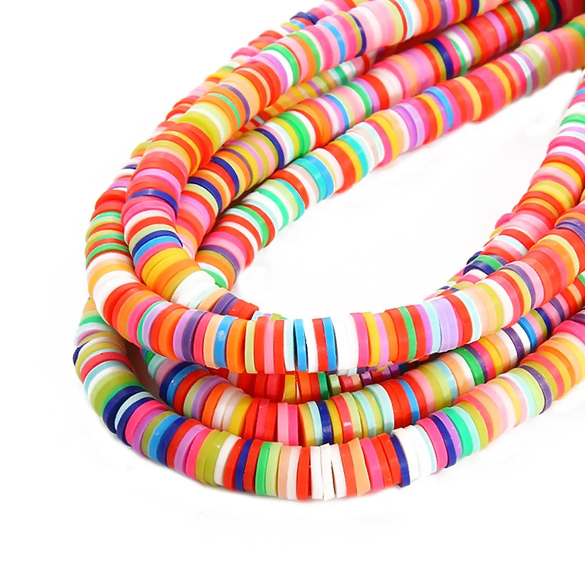 Polymer Clay Perlen 6MM Regenbogen Farbe Runde Flache Chip Perlen Für Für Schmuck Machen Boho Einzigartige Armband Lose Perlen zubehör DIY