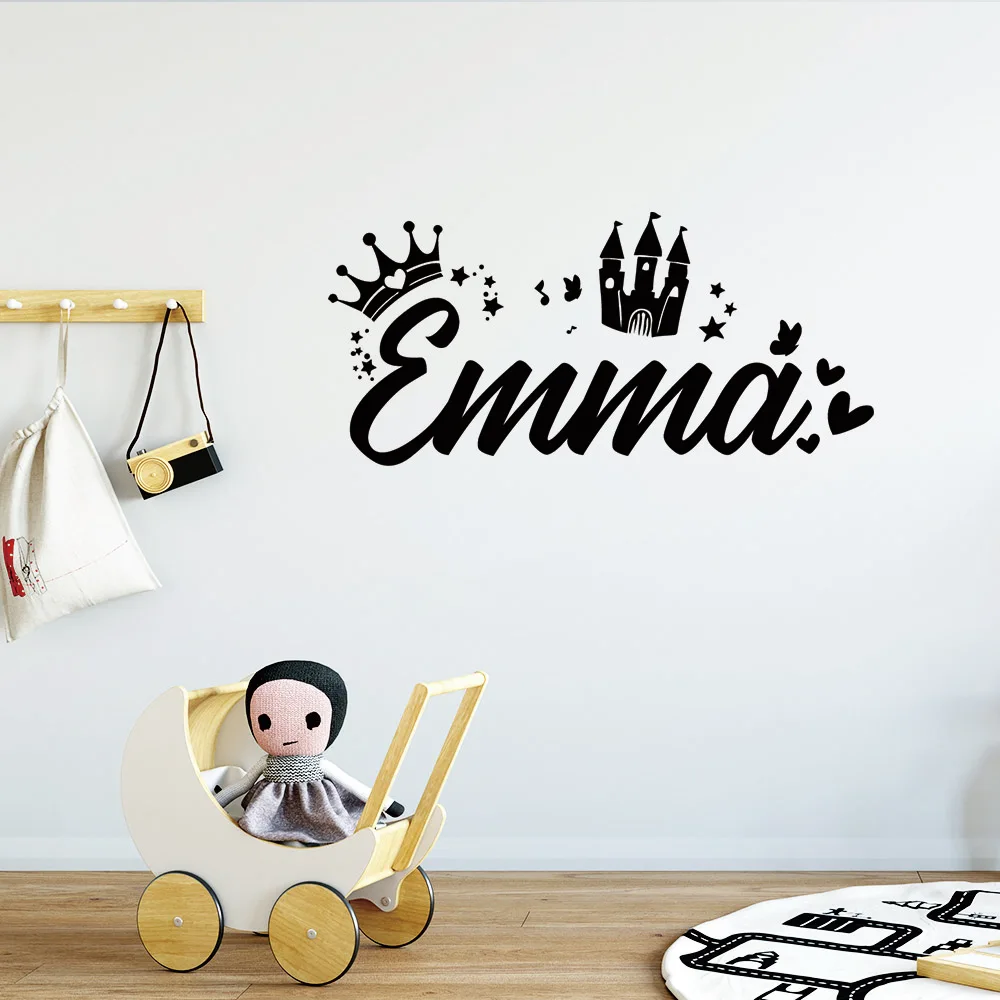 1pc New Design Personalize Custom Name Princess Wall Art Decal Decoration Fashion Sticker For Kitchen Wall Decoration Murals