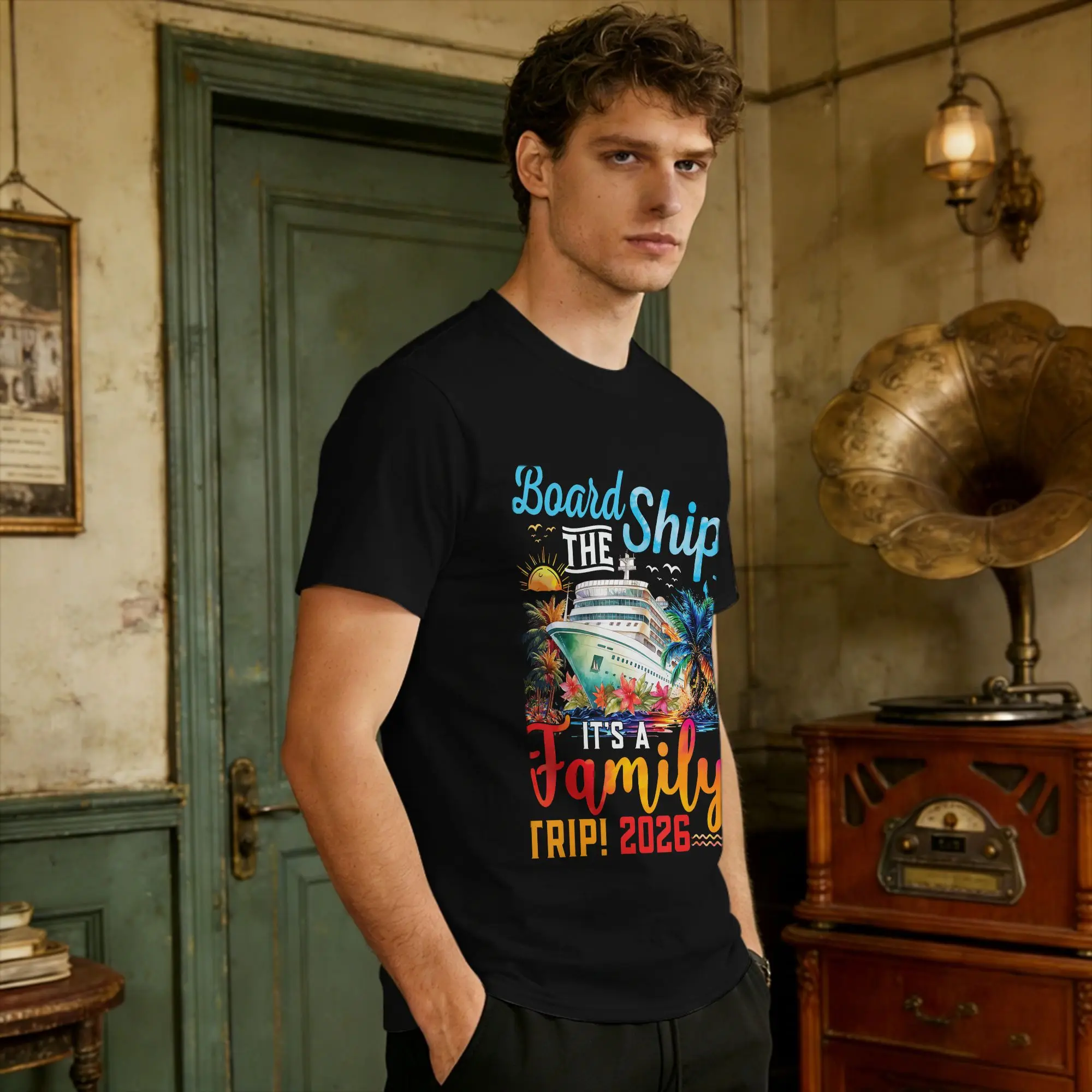 Oversized T Shirt Summer Board The Ship It&#S A Family Trip  Group Matching Cruise T Shirts  100 Cotton Tee Shirt for Male Tops