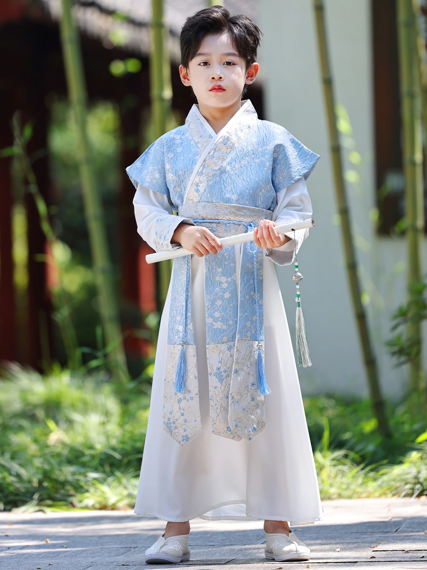 

Традиционный китайский костюм для мальчиков, комплект для детского сада, в стиле Тан, для маленьких господ, в древнекитайском стиле