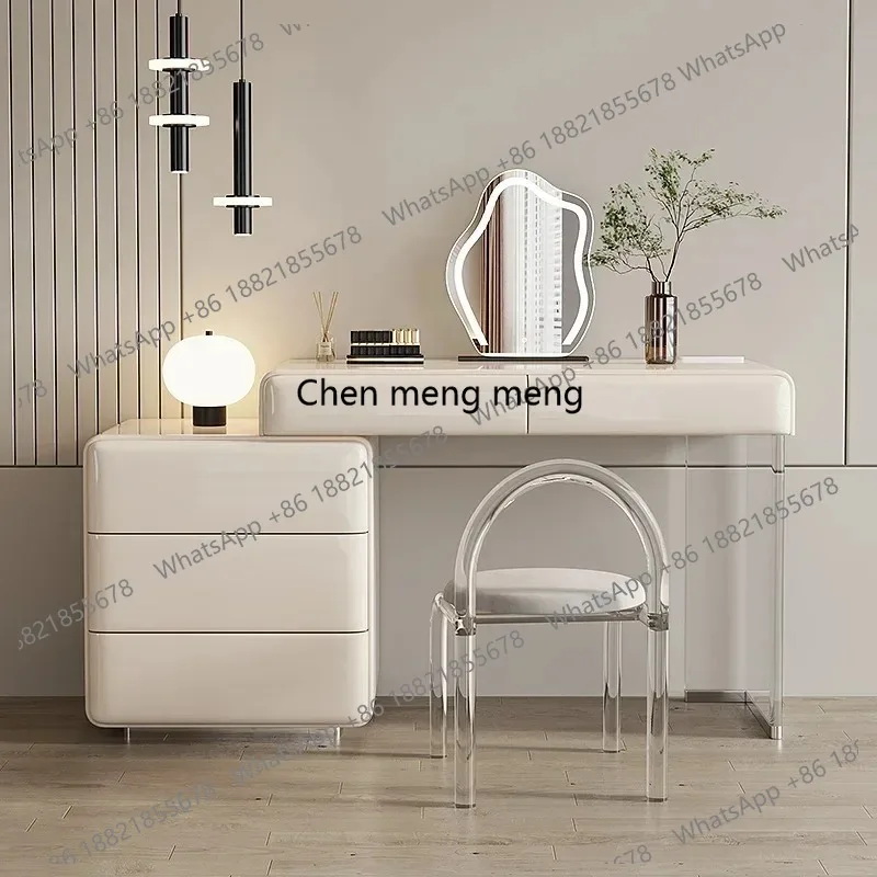 Dressing Table Vanity Desk with 5 Drawers Makeup Vanity Table with Storage Side 3-Drawer Chest (Without Mirror)for Women,