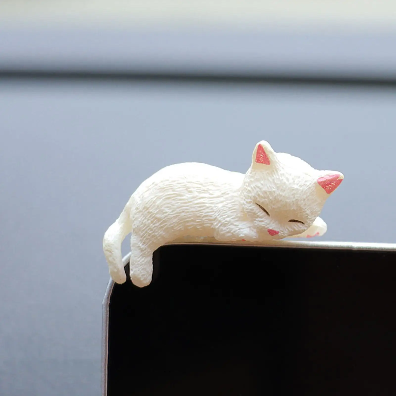 Miniature Cats Cute Computer Monitor Decor Creative Miniature Cat Statues For Home Workplace Car Aquarium Monitor Landscape