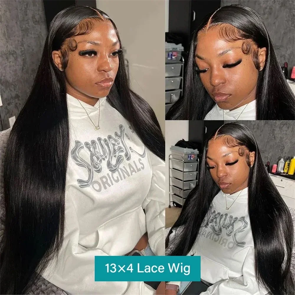 Proste 13x6 HD Transparent Lace Frontal Wigs 5x5 Glueless 30 36 Inch 13x4 Lace Front Human Hair Bone Brazilian Closure Wear Go