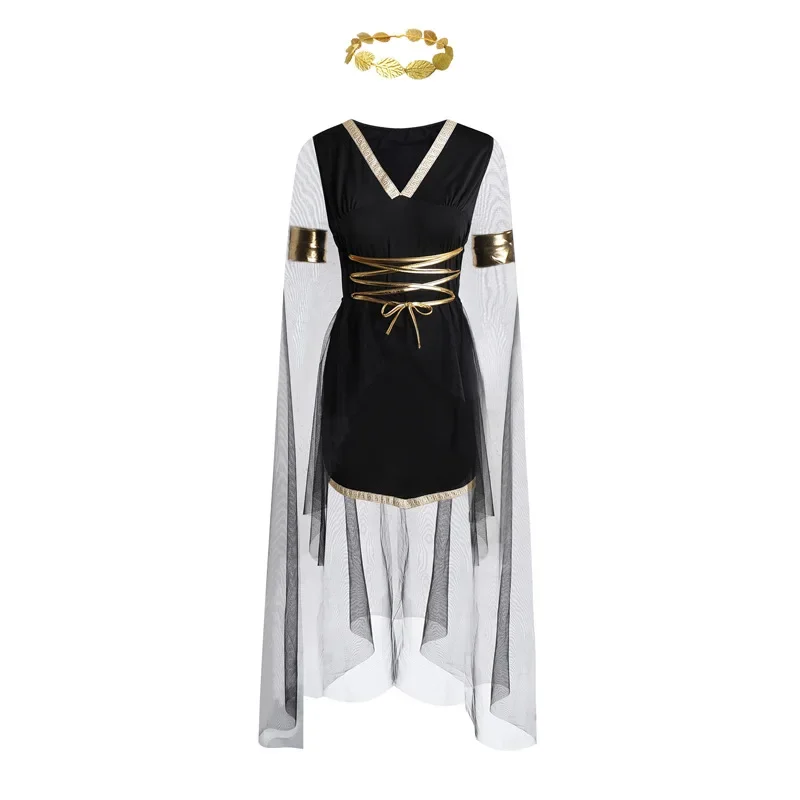Women'S Stage Dress Costume Halloween Party Cosplay Costume Ancient Greek  Goddess Costume Set With Headwear Waist Rope Bracelet - AliExpress 200000532