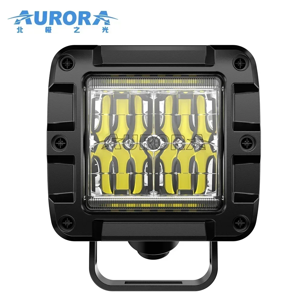 

In stock Aurora Newest White Amber Backlight LED Work Light For 4x4 Off-Road Trucks Tractor ATV UTV BOAT Pickup Cars