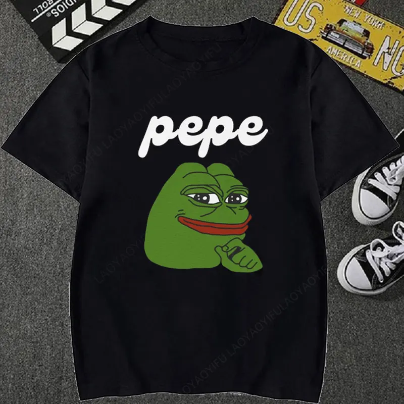 

Camisetas Pepe Meme Coin Crypto Gaming Bull Run футболка из 100% хлопка с круглым вырезом готическая одежда уличная забавная повседневная футболка