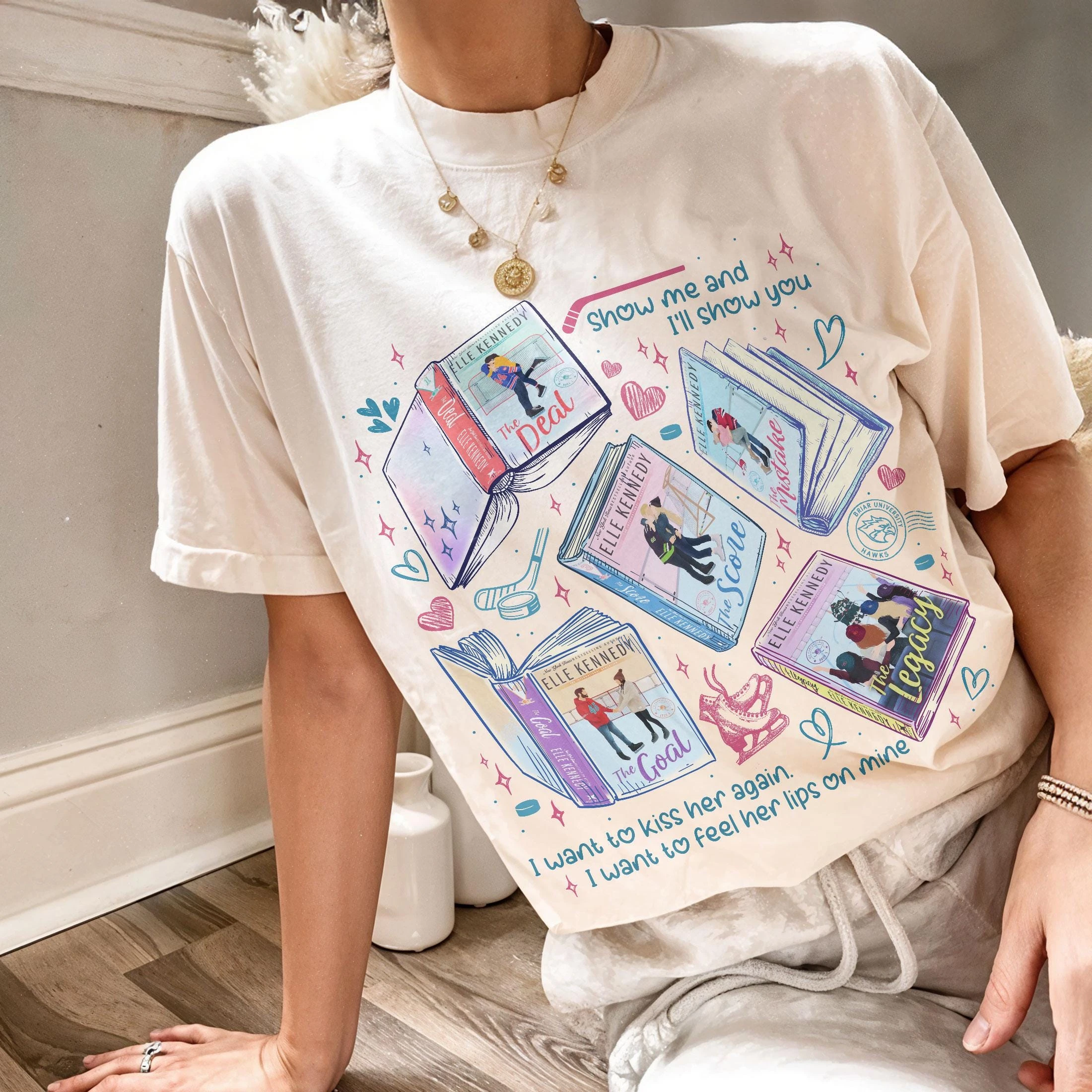 Hot Tv Off Campus Hand Drawn Illustrations Style Unisex Shirt Men's Women's Cotton O-neck Ice Hockey Jersey Streetwear Tshirt