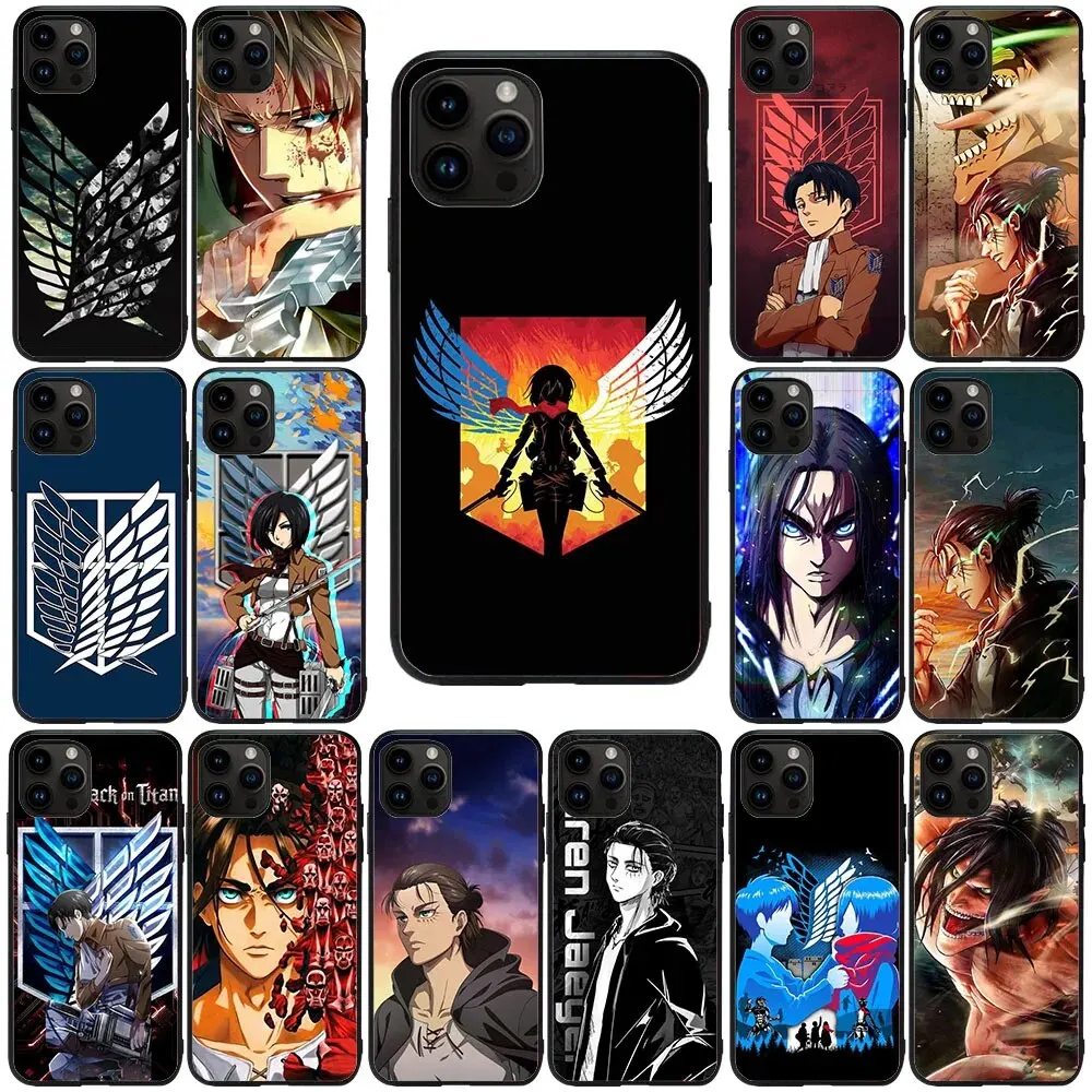 JS-82 Attack On Titan Soft Case For iPhone X XS 6 6S SE 14 15 Pro Max Plus