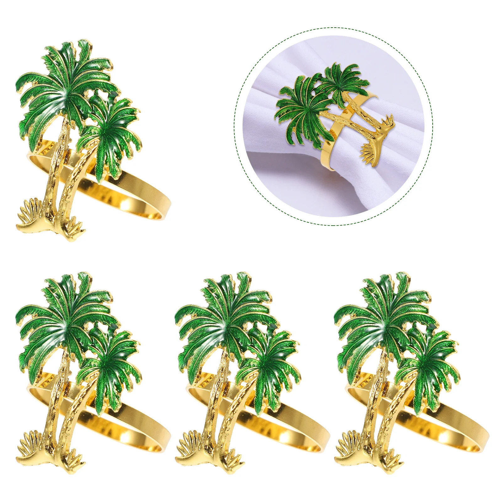 

4 Pcs Napkin Rings Coconut Shaped Smooth Finish Hawaiian Party Wedding Banquet Decorative Table Accessories Kitchen Bar