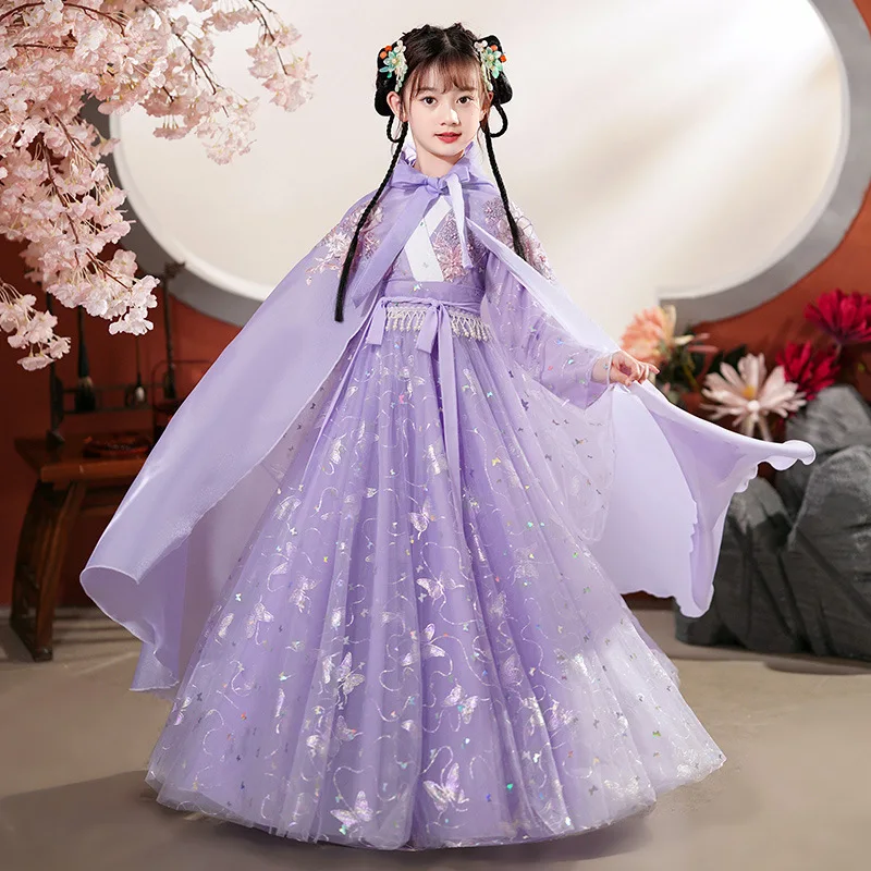 

Chinese Hanfu Girl Children Cosplay Costumes Chiffon Princess Tang Suit Kids Hanfu Chinese Traditional Dress Chinese Folk Dance