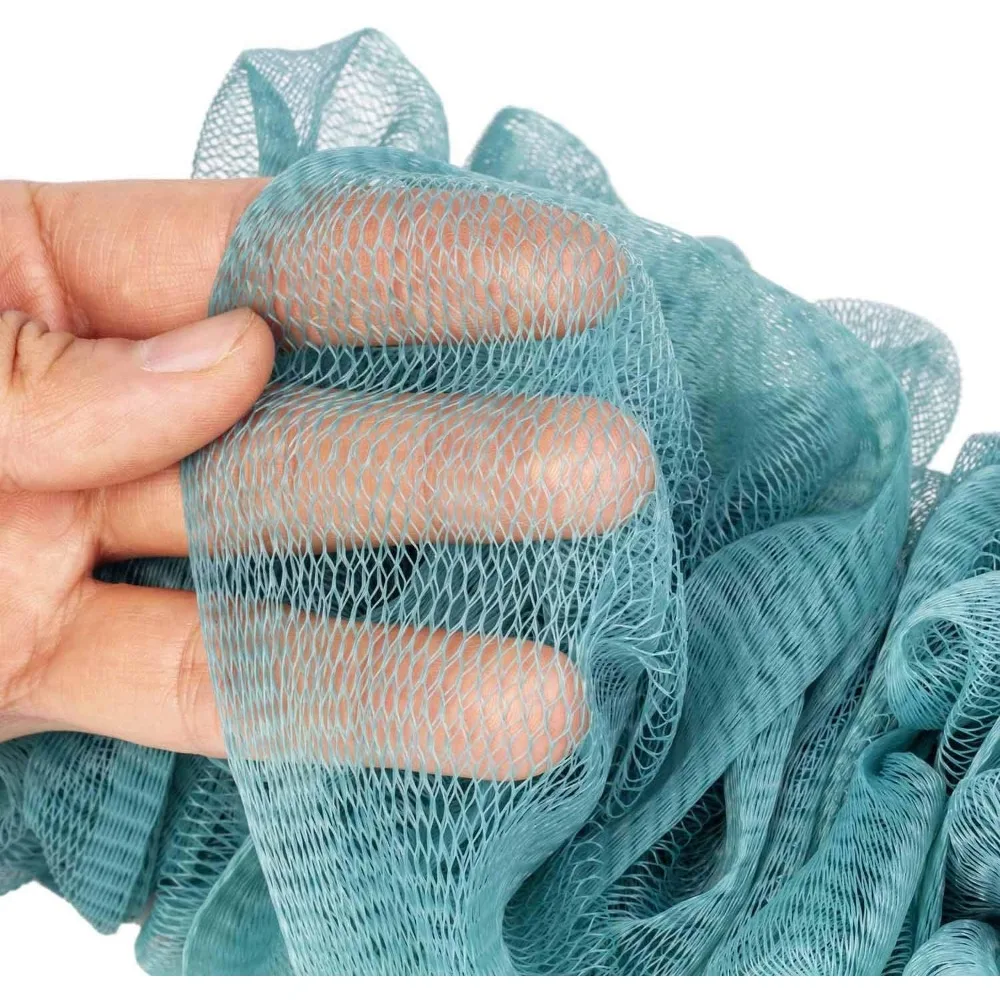 Sikat Punggung untuk Mandi, Sikat Mandi dengan Gagang Panjang Anti-Selip, Pembersih Punggung dari Jaring Nilon Lembut, Loofah untuk Mandi