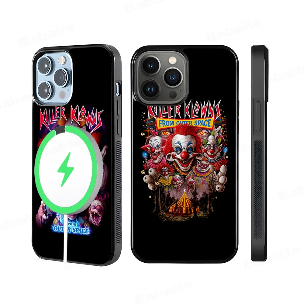 Movie K-Killer Klowns From Outer Space Phone Case Magesafe Magnetic Wireless Charge Case For IPhone 16 11 12 13 14 15 Pro Max