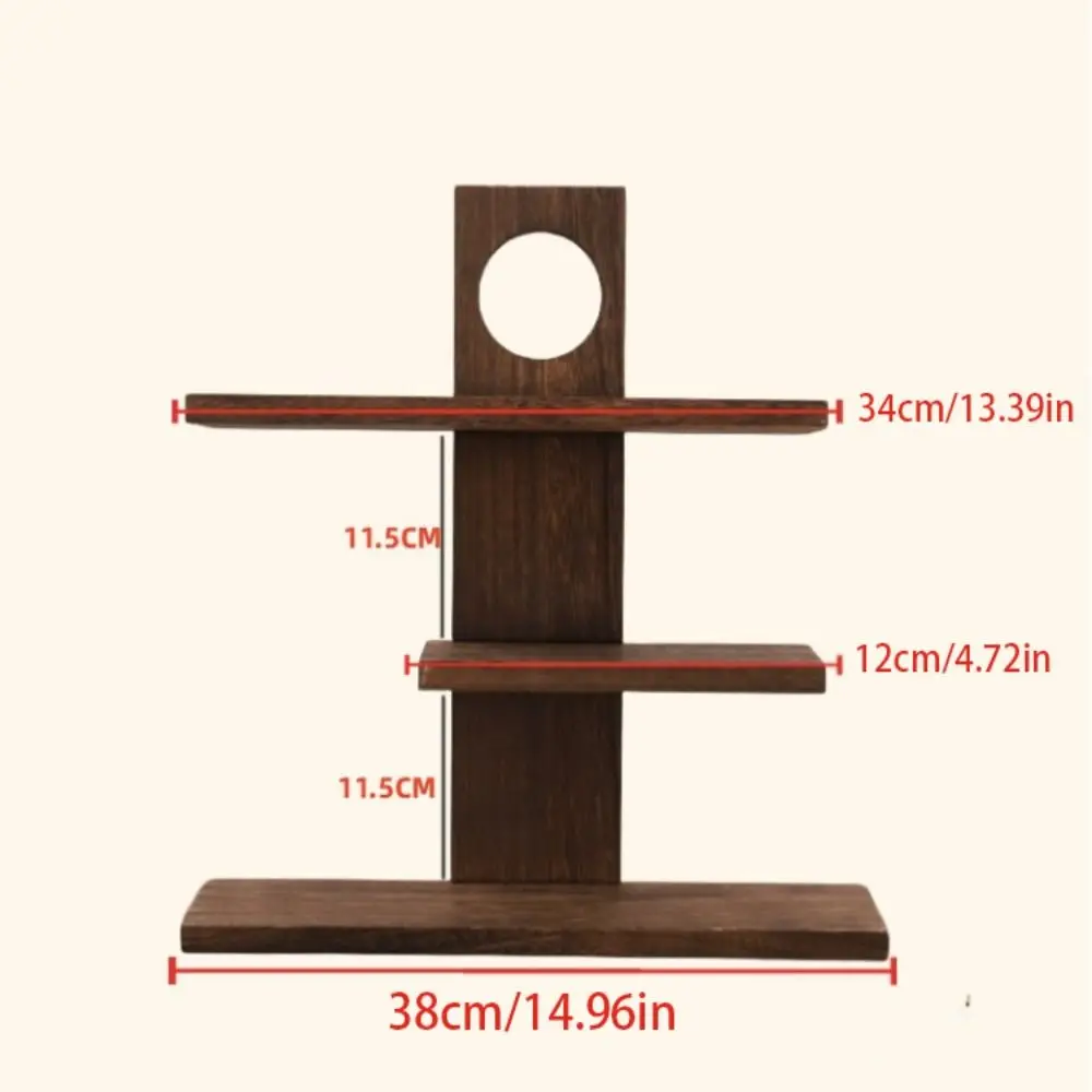 3-4 Layers Chinese Style Storage Holders Solid Wood Tea Set Wooden Tea Set Rack Multi-Layer Retro Design Antique Stand