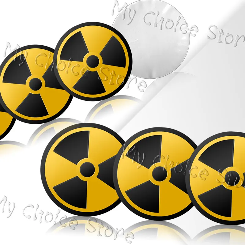 Danger Nuclear Bomb Weapon Sign Logo Emblem Aluminum Car Wheel Center Cover Sticker Hub Cap Decals For Universal Cars Decor 4Pcs