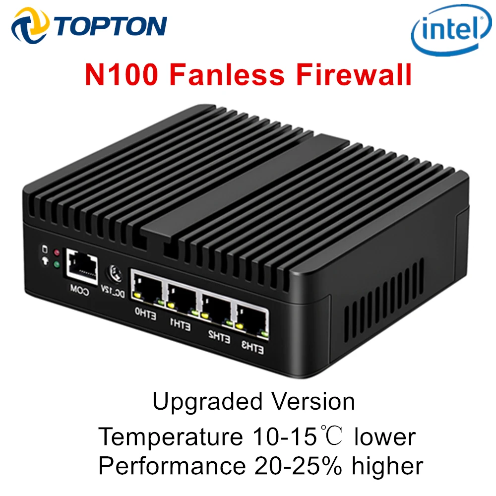 Intel N100 Mini PC Micro dispositivo firewall N5105 J4125 N4000 4x i226-V 2,5G enrutador sin ventilador ordenador Proxmox OPNsense pfSense