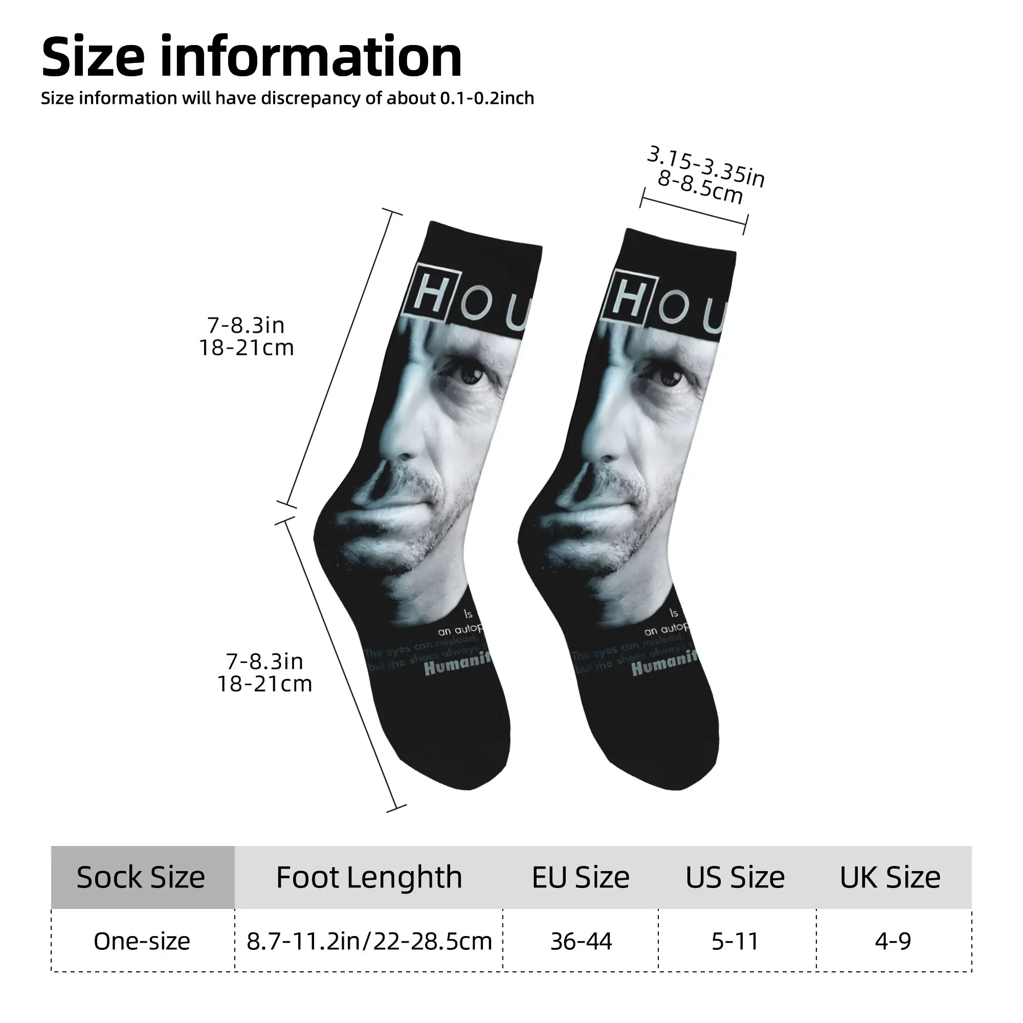Dr Gregory House Stockings  Funny Socks Men's Medium Soft Socks Autumn Outdoor Sports Design Non Skid