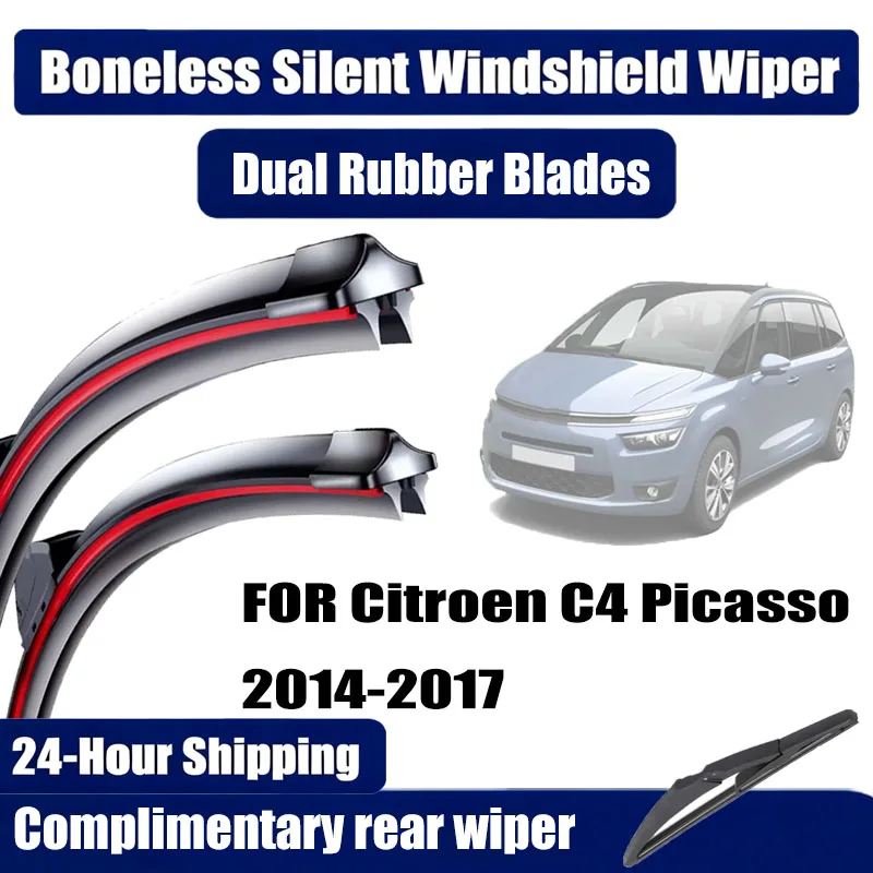 

30" 30" 14" Windscreen Wiper Blades Set Front Rear Kit For Citroen C4 Picasso / C4 Picasso MK2 2014 2015 2016 2017