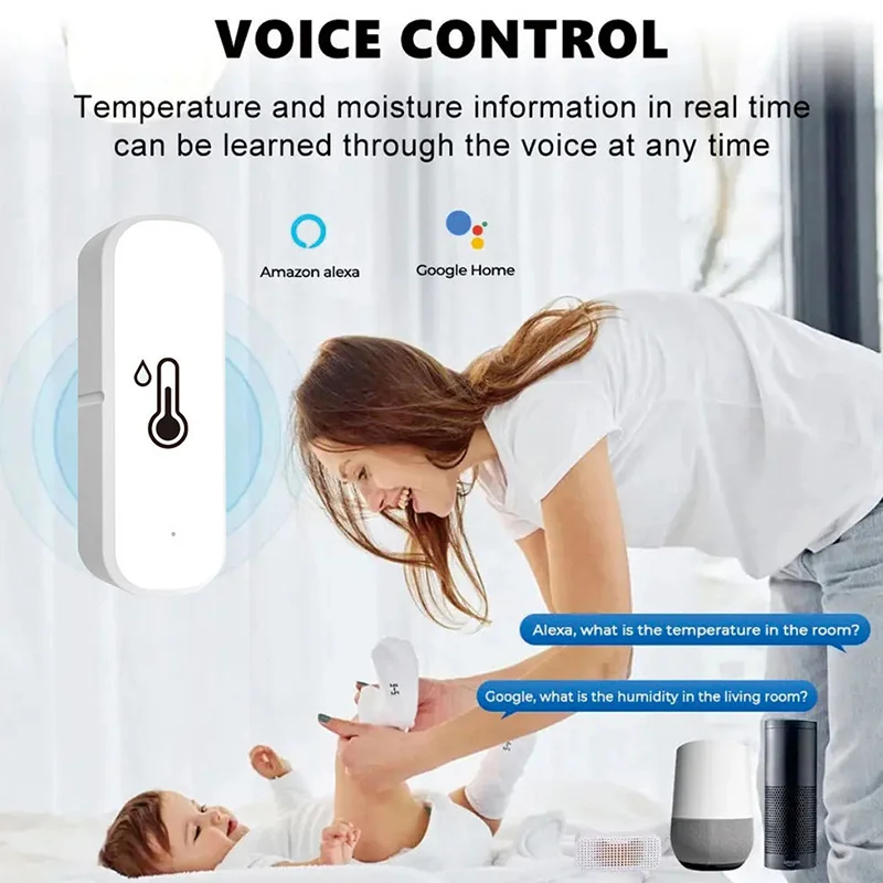 Tuya WiFi/ZigBee Temperature And Humidity Smart Home Thermometer Hygrometer APP Remote Alarm Work With Alexa Google Home