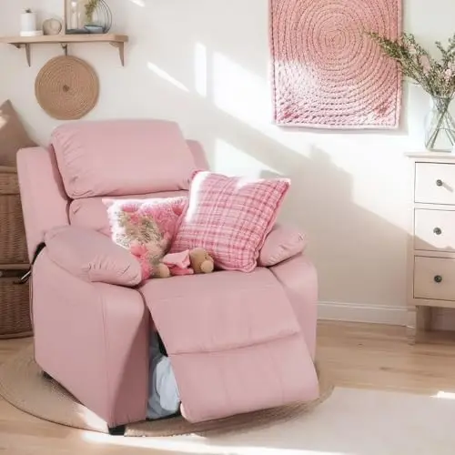 마카롱 키즈 리클라이닝 체어 가죽 리클라이너 소파 푸시백 유아 어린이 아동 2-8세