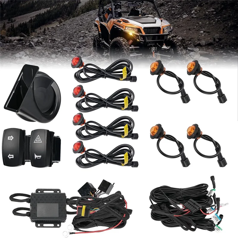 ATV UTV Turn Signal Kit Universal Street Legal Kit Forpolaris RZR PRO XP / XP 1000 / XP 4 1000 Forarctic Cat Prowler