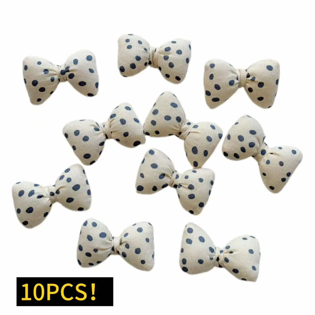 

10 шт. очаровательных винтажных корейских тканевых бантиков в горошек с подкладкой – аксессуары для рукоделия для одежды, сумок, заколок для волос, обуви и чехлов для телефонов