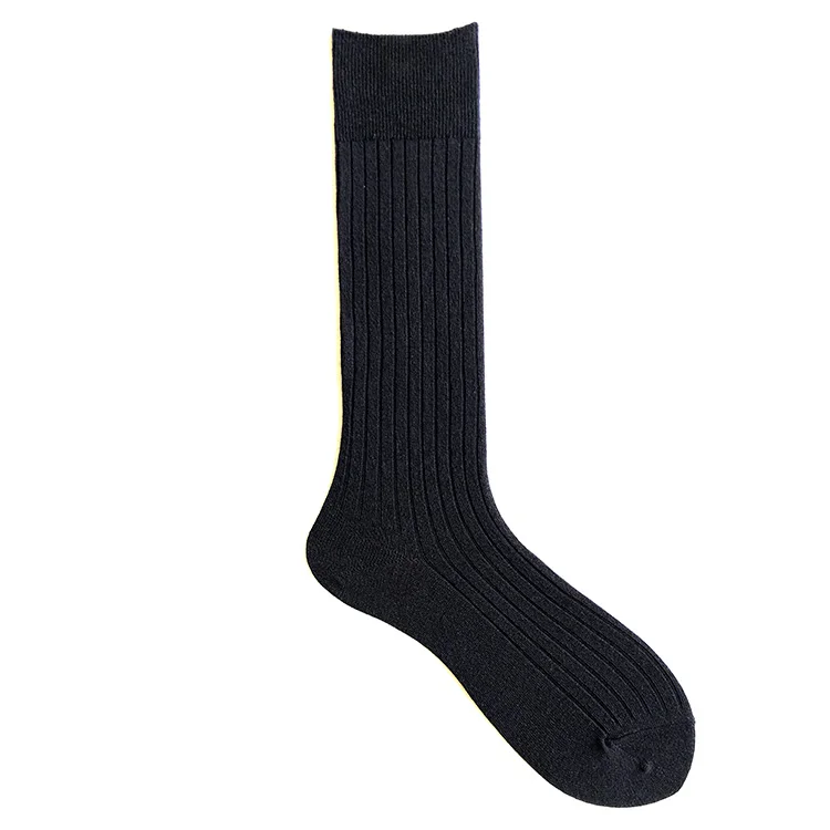 Chaussettes Tube noires pour hommes, chaussettes formelles pour hommes, chaussettes d\'affaires en coton, à la mode, costume noir