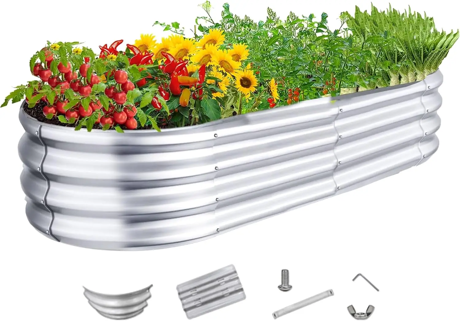 

Galvanized Raised Garden Bed Outdoor | 4×2×1 ft Galvanized Planter Garden Boxes for Vegetables, Gardening and Flowers