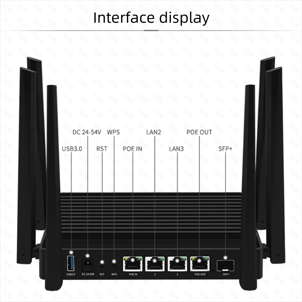 CW-WIFI7 Routers 10G SFP+ Port BE6500 Quad-core IPQ5322 with 2G Memory 4*2.5G RJ45 USB3.0 3570Mbps Wireless Speed