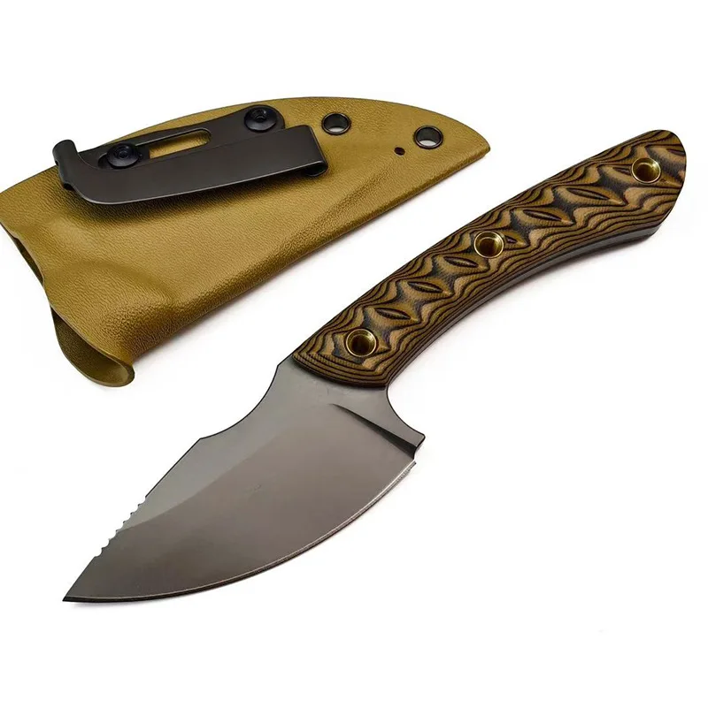 

RMJ Sharp Sheathed Straight Knife 8Cr13MoV Blade G10 Handle Outdoor Camping Survival EDC Escape Tool Practical Cutting Knife